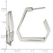 Chisel Stainless Steel Polished Geometric Post J Hoop Earrings