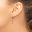 Chisel Stainless Steel Polished Rose IP-plated Heart and Bar Dangle Shepherd Hook Earrings