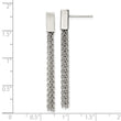 Stainless Steel Polished with Chain Dangle Post Earrings