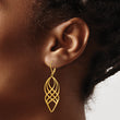 Stainless Steel Polished Yellow IP-plated Leverback Dangle Earrings