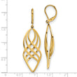 Stainless Steel Polished Yellow IP-plated Leverback Dangle Earrings