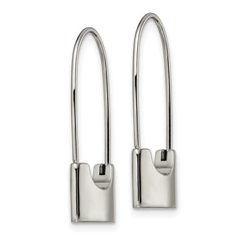 Stainless Steel Polished Lock Earrings