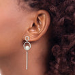 Stainless Steel Polished with Simulated Pearl Post Dangle Earrings