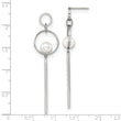 Stainless Steel Polished with Simulated Pearl Post Dangle Earrings