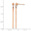 Stainless Steel Polished Rose IP-plated Bar Post Dangle Earrings - Birthstone Company