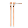 Stainless Steel Polished Rose IP-plated Bar Post Dangle Earrings - Birthstone Company