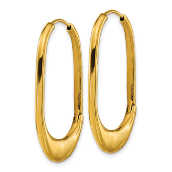 Chisel Stainless Steel Polished Yellow IP-plated Hinged Hoop Earrings