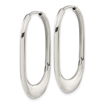 Chisel Stainless Steel Polished Hinged Hoop Earrings