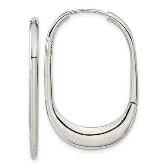 Chisel Stainless Steel Polished Hinged Hoop Earrings