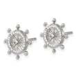 Chisel Stainless Steel Polished Preciosa Crystal Ship Wheel Post Earrings
