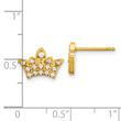 Chisel Stainless Steel Polished Yellow IP-plated with CZ Crown Earrings