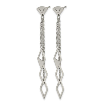 Chisel Stainless Steel Polished Multi Chain Post Dangle Earrings - Birthstone Company