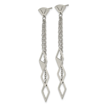 Chisel Stainless Steel Polished Multi Chain Post Dangle Earrings