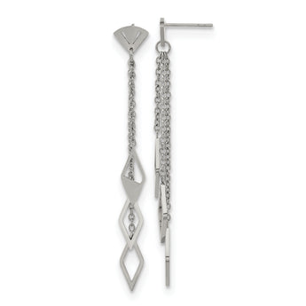 Chisel Stainless Steel Polished Multi Chain Post Dangle Earrings