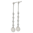 Chisel Stainless Steel Polished with CZ Post Dangle Earrings
