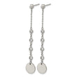 Chisel Stainless Steel Polished with CZ Post Dangle Earrings - Birthstone Company
