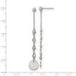 Chisel Stainless Steel Polished with CZ Post Dangle Earrings