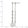 Chisel Stainless Steel Polished with CZ Post Dangle Earrings - Birthstone Company