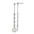 Chisel Stainless Steel Polished with CZ Post Dangle Earrings