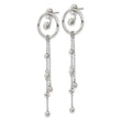 Chisel Stainless Steel Polished Preciosa Crystal Front and Back Post Dangle Earrings