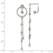 Chisel Stainless Steel Polished Preciosa Crystal Front and Back Post Dangle Earrings