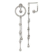 Chisel Stainless Steel Polished Preciosa Crystal Front and Back Post Dangle Earrings