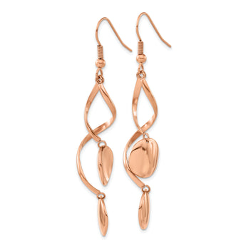 Chisel Stainless Steel Polished Twisted Shepherd Hook Earrings