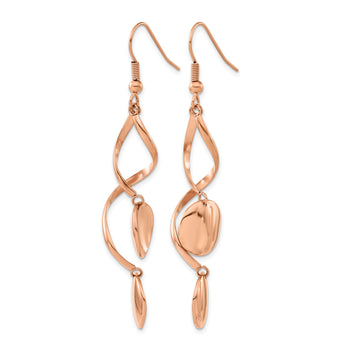 Chisel Stainless Steel Polished Twisted Shepherd Hook Earrings - Birthstone Company