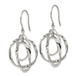 Chisel Stainless Steel Polished Wavy Circles Dangle Shepherd Hook Earrings