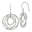 Chisel Stainless Steel Polished Wavy Circles Dangle Shepherd Hook Earrings