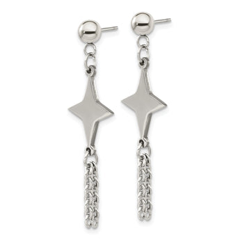Chisel Stainless Steel Polished Starburst Post Dangle Earrings