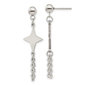 Chisel Stainless Steel Polished Starburst Post Dangle Earrings