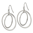 Chisel Stainless Steel Polished Double Circle Dangle Shepherd Hook Earrings
