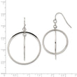 Chisel Stainless Steel Polished Double Circle Dangle Shepherd Hook Earrings