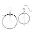 Chisel Stainless Steel Polished Double Circle Dangle Shepherd Hook Earrings