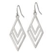 Chisel Stainless Steel Polished Diamond-shaped Dangle Shepherd Hook Earrings