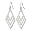 Chisel Stainless Steel Polished Diamond-shaped Dangle Shepherd Hook Earrings - Birthstone Company