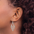 Chisel Stainless Steel Polished Diamond-shaped Dangle Shepherd Hook Earrings - Birthstone Company