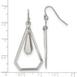 Chisel Stainless Steel Polished Dangle Shepherd Hook Earrings
