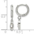 Chisel Stainless Steel Polished with Crystal from Swarovski Dangle Hoop Earrings