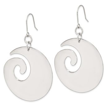 Stainless Steel Swirl Dangle Earrings - Birthstone Company