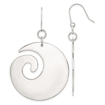 Stainless Steel Swirl Dangle Earrings - Birthstone Company