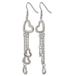 Stainless Steel Polished Hearts Dangle Earrings - Birthstone Company