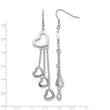 Stainless Steel Polished Hearts Dangle Earrings - Birthstone Company