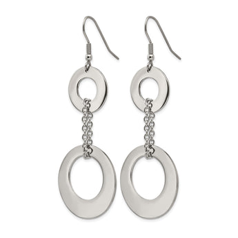 Stainless Steel Polished Circles Dangle Earrings - Birthstone Company