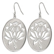 Stainless Steel Flower Cutout Dangle Earrings - Birthstone Company