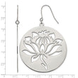 Stainless Steel Flower Cutout Dangle Earrings - Birthstone Company