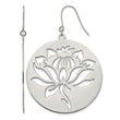 Stainless Steel Flower Cutout Dangle Earrings - Birthstone Company