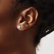 Stainless Steel Antiqued CZ Post Earrings - Birthstone Company