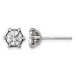 Stainless Steel Antiqued CZ Post Earrings - Birthstone Company